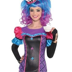 Storybook Mad Hatter Long Sleeve Costume Top Adult S/M Up to Size 8 Cosplay New
